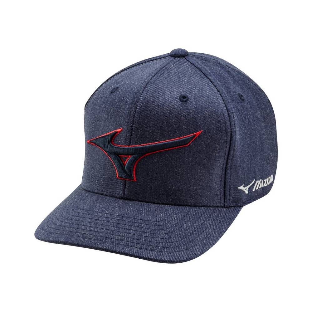 Mizuno Diamond Snapback Férfi Kalapok Sötétkék/Piros FKP625437